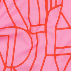 Voile di cotone Town | Nerida Hansen – violetto pastello/rosso fuoco, 