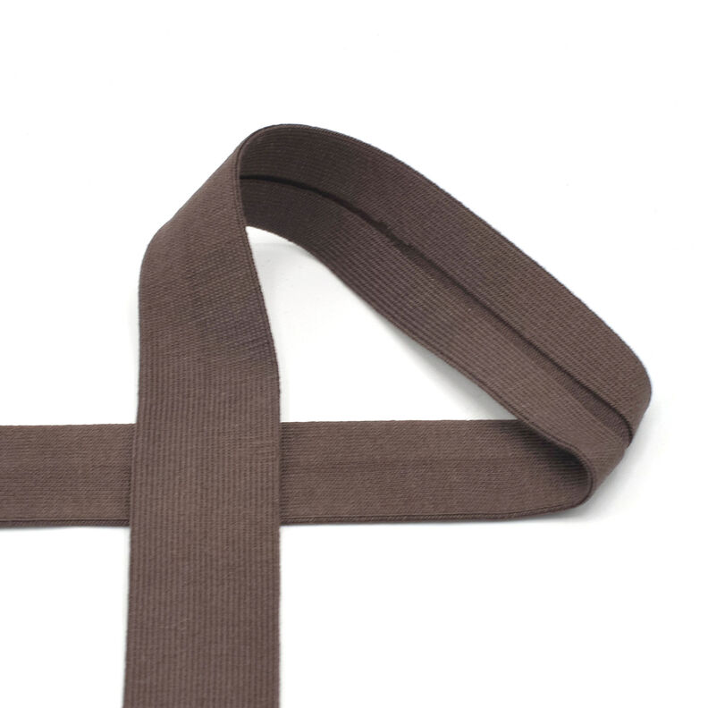 Nastro in sbieco jersey di cotone [20 mm] – marrone nerastro,  image number 1