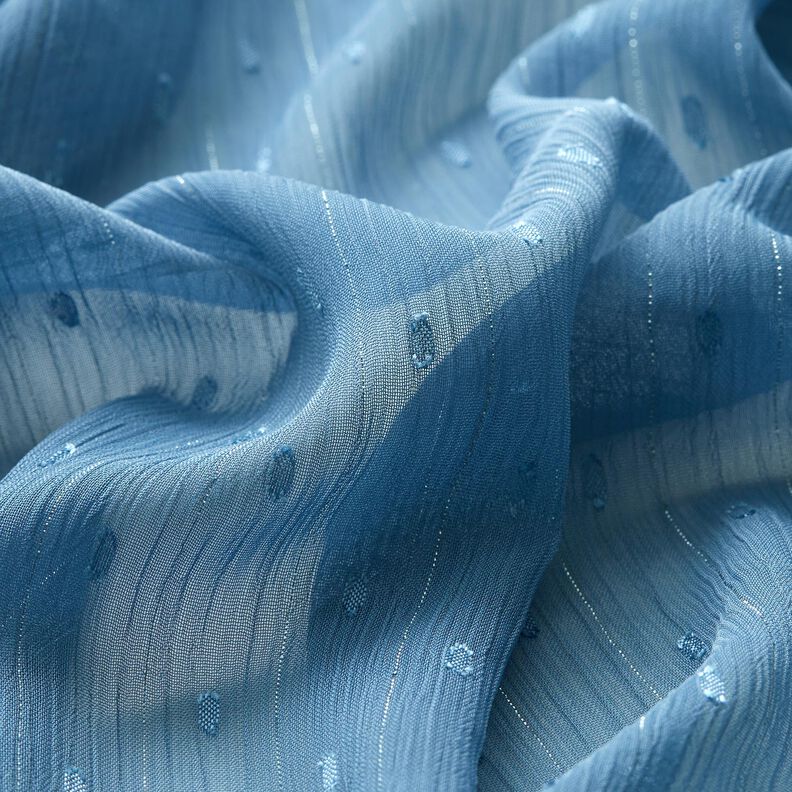 Chiffon Dobby gessato metallizzato – blu brillante/argento effetto metallizzato,  image number 2