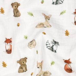 mussolina / tessuto doppio increspato animali del bosco stampa digitale | Poppy Fabrics –, 