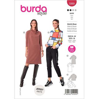 abito / camicetta con colletto alto | Burda 5989 | 34-44, 