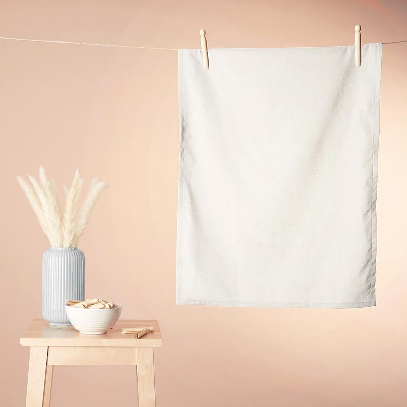 tessuto in cotone cretonne tinta unita – bianco lana, image number 8