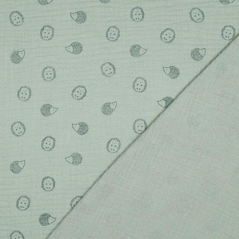 mussolina / tessuto doppio increspato riccio | Poppy Fabrics – menta chiaro/verde scuro,  image number 4