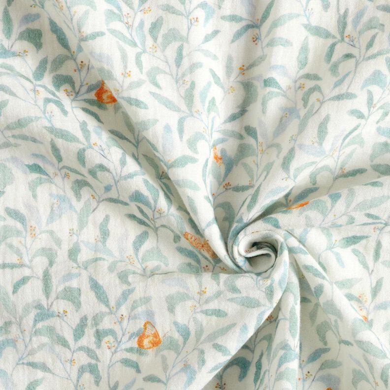 mussolina / tessuto doppio increspato Prato con farfalle stampa digitale | Poppy Fabrics – avorio,  image number 3