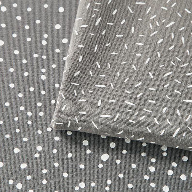 jersey di cotone, pois irregolari – grigio,  image number 6