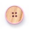 bottone in legno 4 fori  – beige/rosa,  thumbnail number 1
