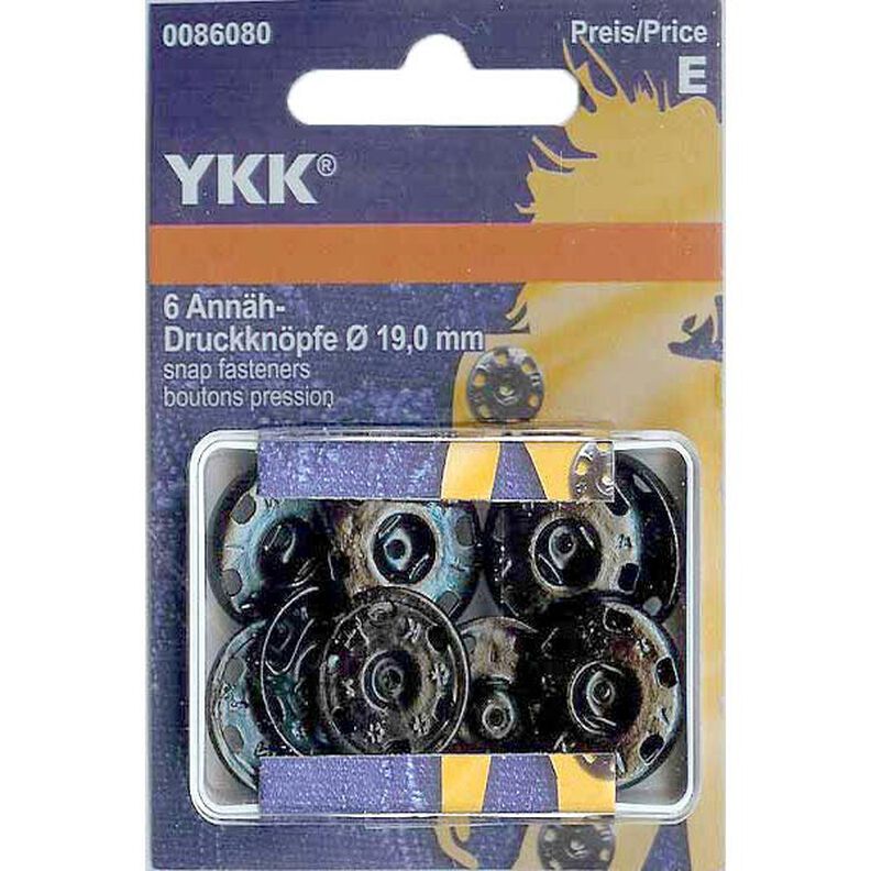 Bottone automatico da cucire metallo 1 – nero | YKK,  image number 1