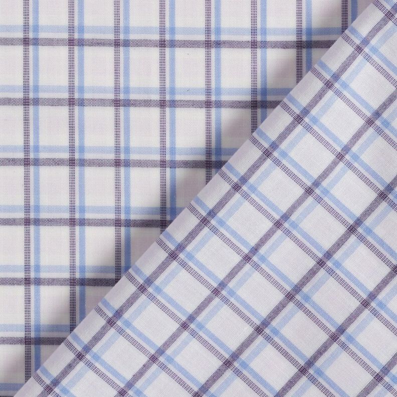 Tessuto per camicia a quadri sfalsati – bianco/azzurro,  image number 4