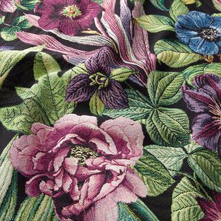 tessuto arredo gobelin fiori – nero, 