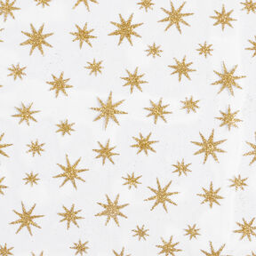 Tulle con stelle brillanti – bianco/oro, 