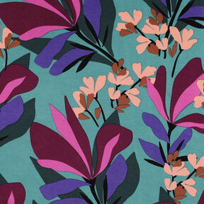 tessuto in viscosa stretch Spring Garden | Nerida Hansen – azzurro/rosso Bordeaux, 