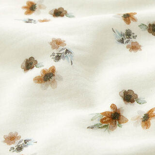 mussolina / tessuto doppio increspato fiorellini acquerello sparsi stampa digitale | by Poppy –, 