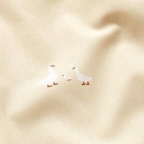 popeline di cotone Famiglia di oche – beige chiaro, 