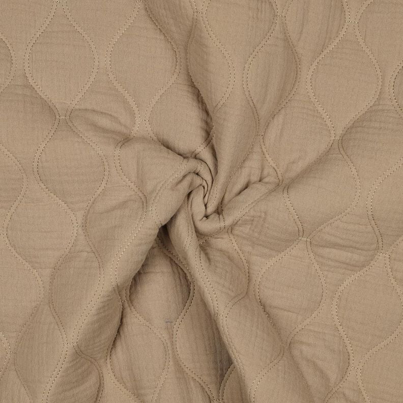 tessuto trapuntato mussola Onde – beige scuro,  image number 3