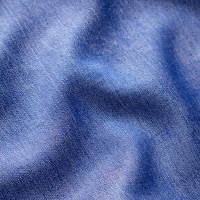 Viscosa Chambray in tinta unita – colore blu jeans, 