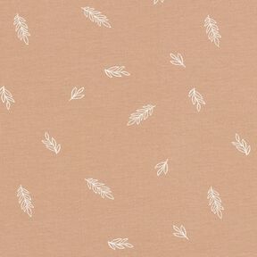 jersey di cotone foglie – marrone chiaro, 