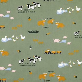 popeline di cotone Animali di fattoria | Poppy Fabrics – pino, 
