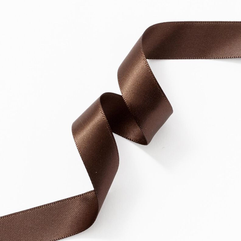 Nastro in satin [15 mm] – marrone scuro,  image number 3