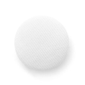 Bottone rivestito, Spigato in cotone – bianco, 
