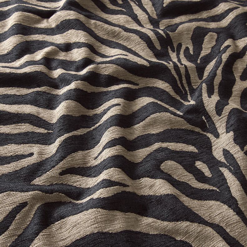 tessuto da tappezzeria Jacquard zebra – cachi/nero, image number 2
