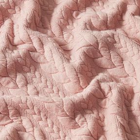 Jersey jacquard, cloqué, motivi a treccia – rosé, 