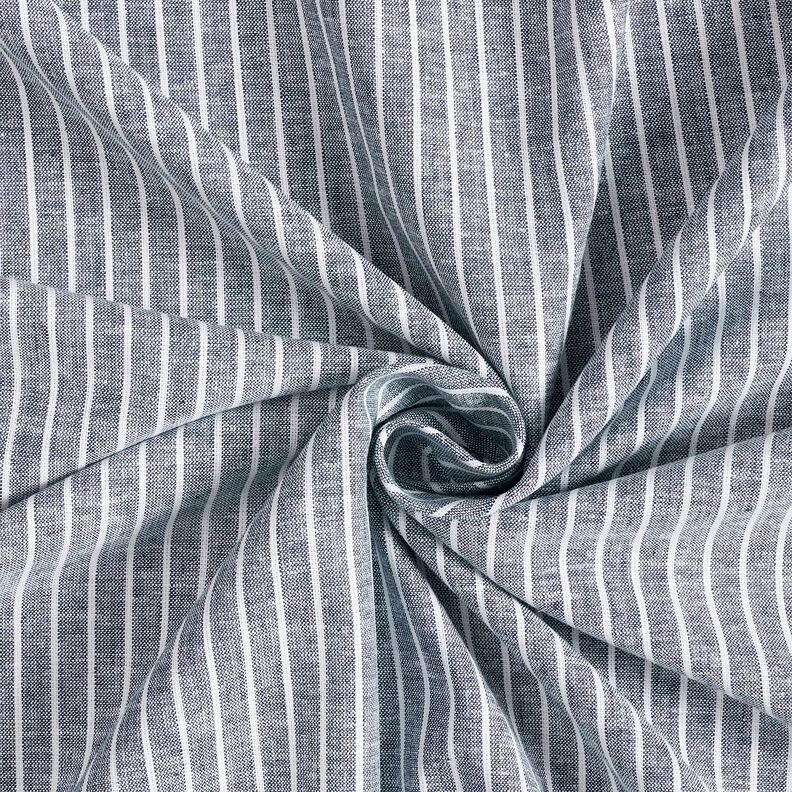 misto cotone-lino righe ampie – blu notte/bianco, image number 3
