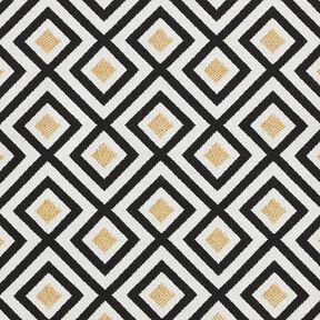 tessuto arredo jacquard losanghe art déco – bianco lana/oro, 