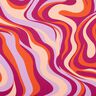 satin di cotone Onde retrò | Poppy Fabrics – porpora/arancione,  thumbnail number 1