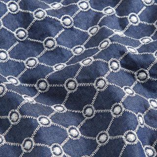 chambray, losanghe ricamate – colore blu jeans, 