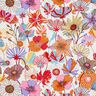 tessuto arredo panama Fiori dai colori vivaci – crema/lavanda,  thumbnail number 1