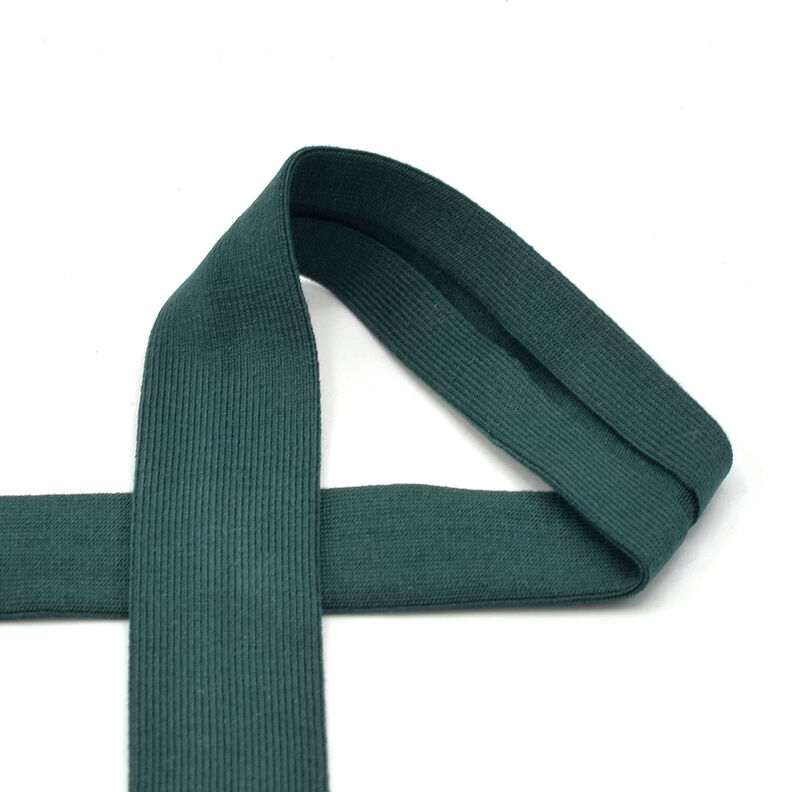Nastro in sbieco jersey di cotone [20 mm] – verde scuro,  image number 1