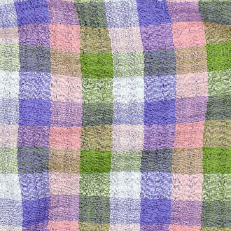 mussolina / tessuto doppio increspato Quadri double face | Poppy Fabrics – rosa/lavanda, image number 2