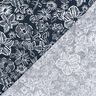 misto lino viscosa Fiori disegnati – blu notte/bianco,  thumbnail number 4