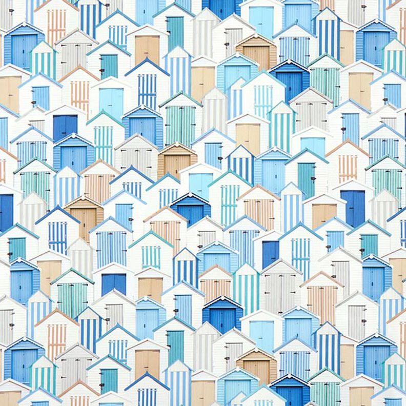 tessuti da esterni tessuti canvas case sul mare – blu/bianco,  image number 1