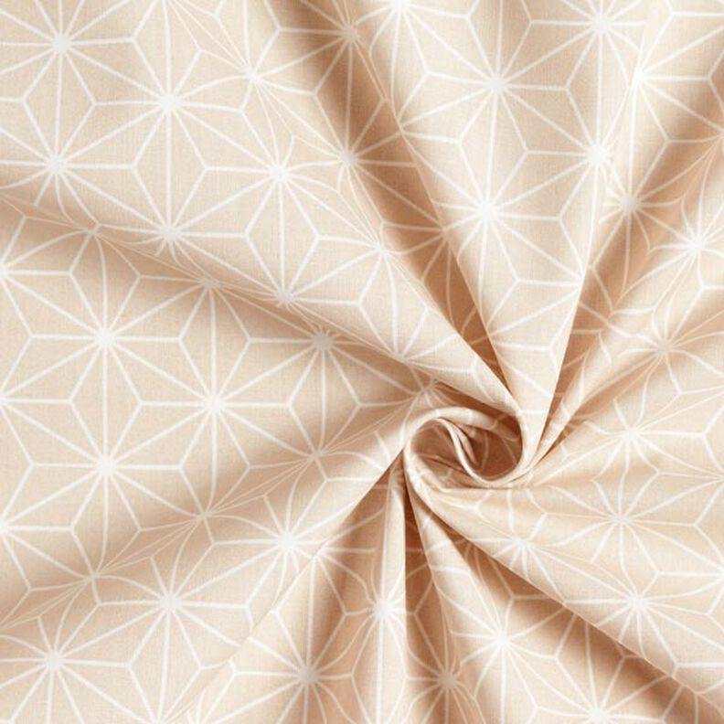 tessuto in cotone cretonne stelle giapponesi Asanoha – sabbia,  image number 4