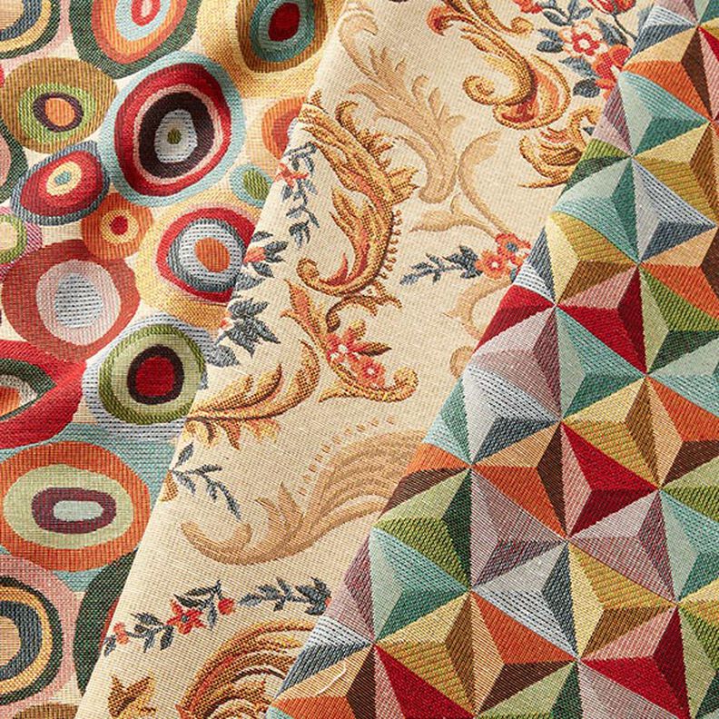 tessuto arredo gobelin Cerchi colorati – beige chiaro/rosso carminio, image number 5