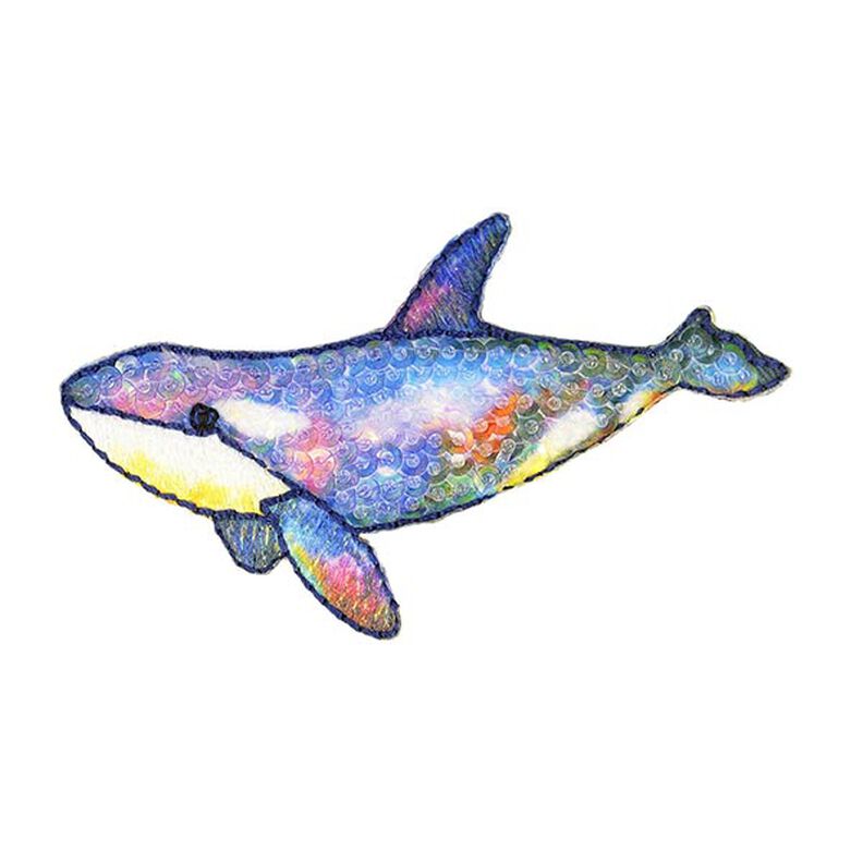applicazione, balena [ 3 x 7 cm ] – blu,  image number 1