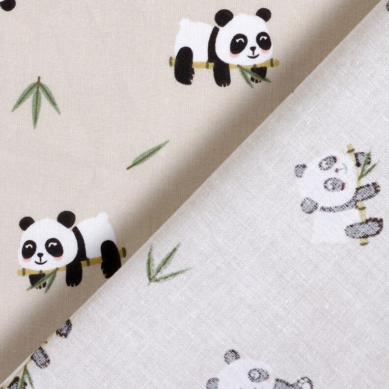 tessuto in cotone cretonne simpatico panda – naturale,  image number 4