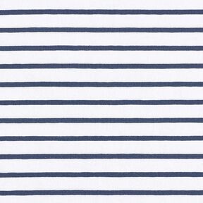 Jersey in cotone a righe strette e larghe – bianco/blu marino, 