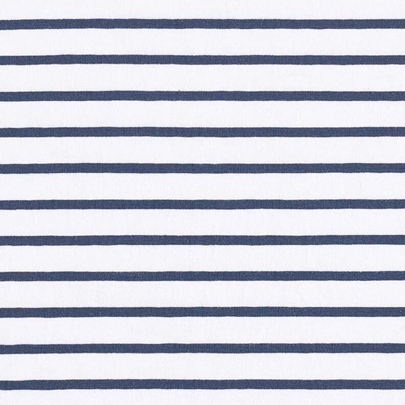 Jersey in cotone a righe strette e larghe – bianco/blu marino,  image number 1