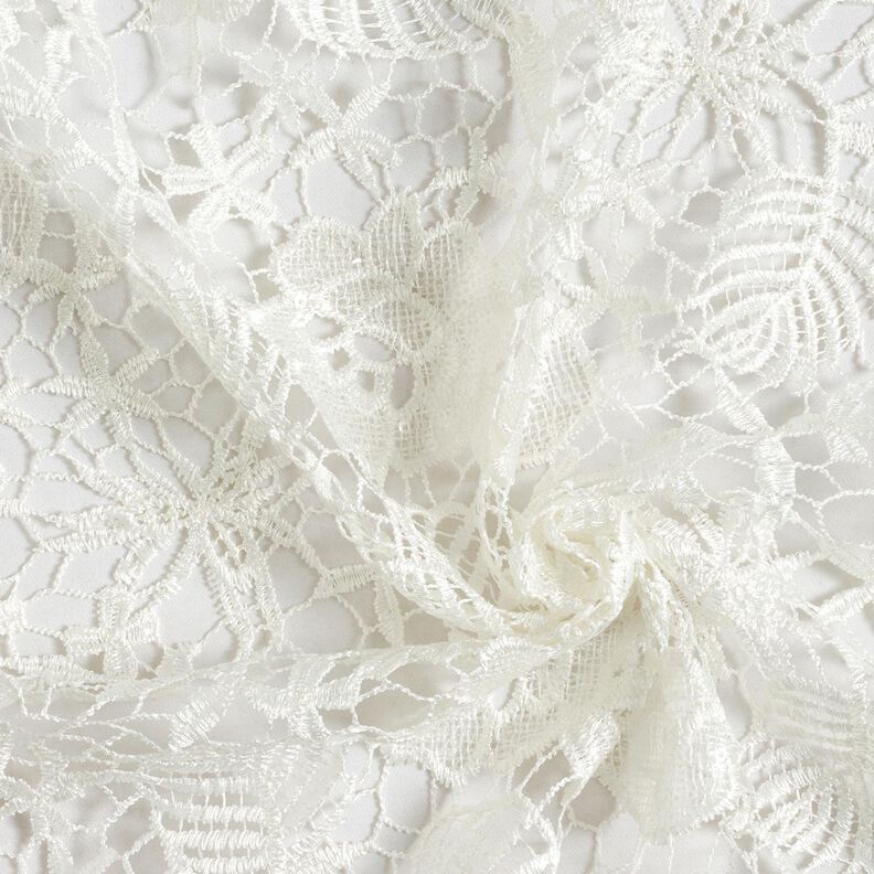 tessuto in pizzo con paillettes e bordo a smerlo – bianco,  image number 3