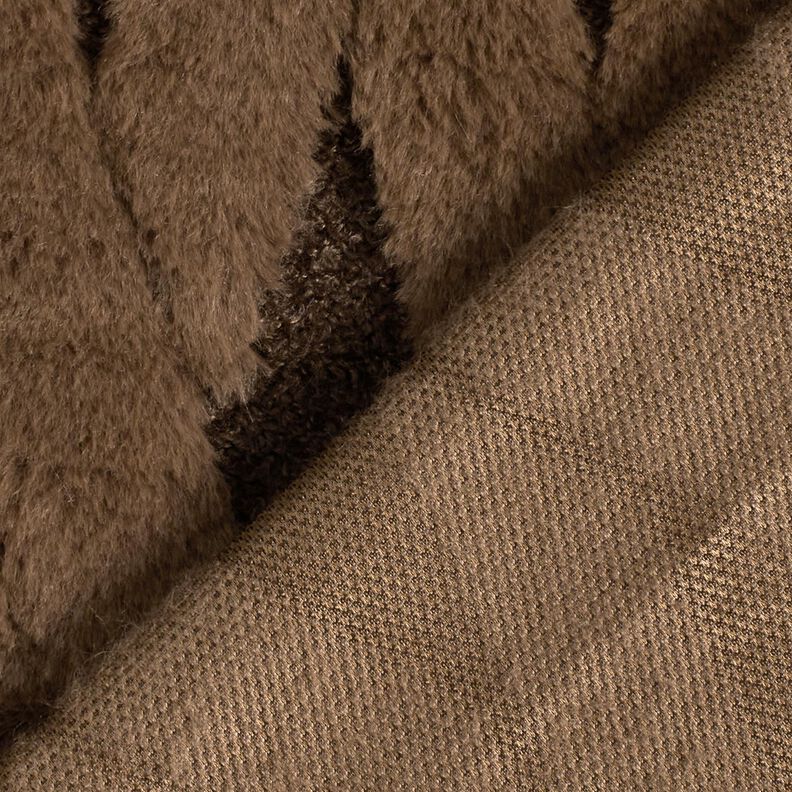 ecopelliccia tessuto bouclé losanghe – marrone scuro, image number 4