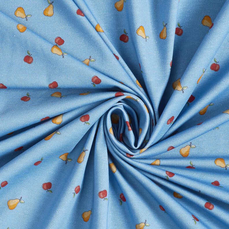 jersey di cotone Mele e pere – colore blu jeans | Resto 50cm,  image number 3