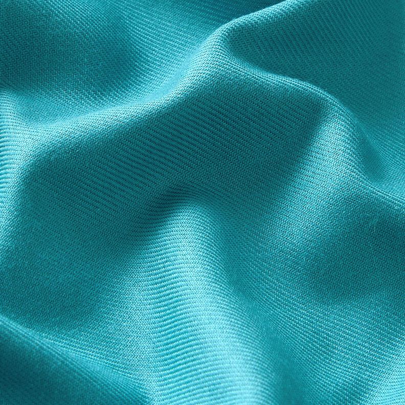 Blusa in tessuto misto cotone-viscosa in tinta unita – turchese,  image number 2