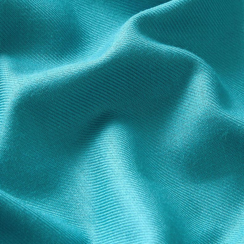 Blusa in tessuto misto cotone-viscosa in tinta unita – turchese, image number 2
