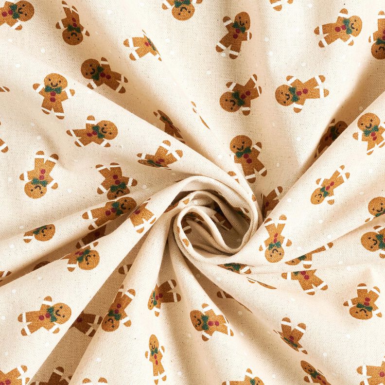 tessuto arredo tessuti canvas Omini di pan di zenzero – naturale/caramello,  image number 3