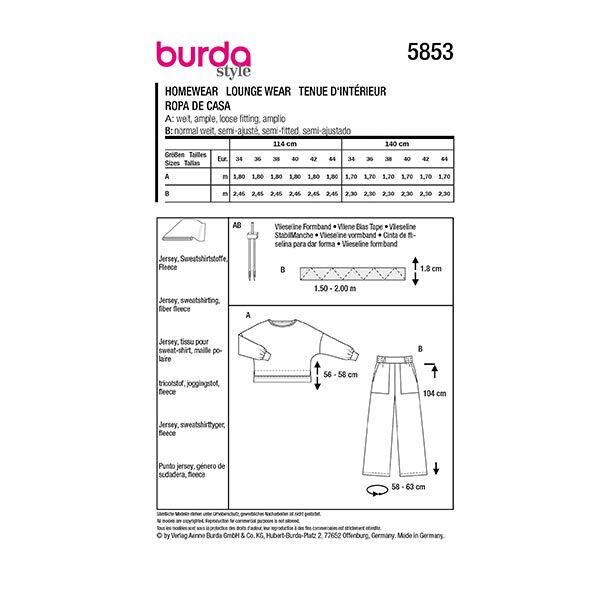 abbigliamento da casa | Burda 5853 | 34-44, image number 9