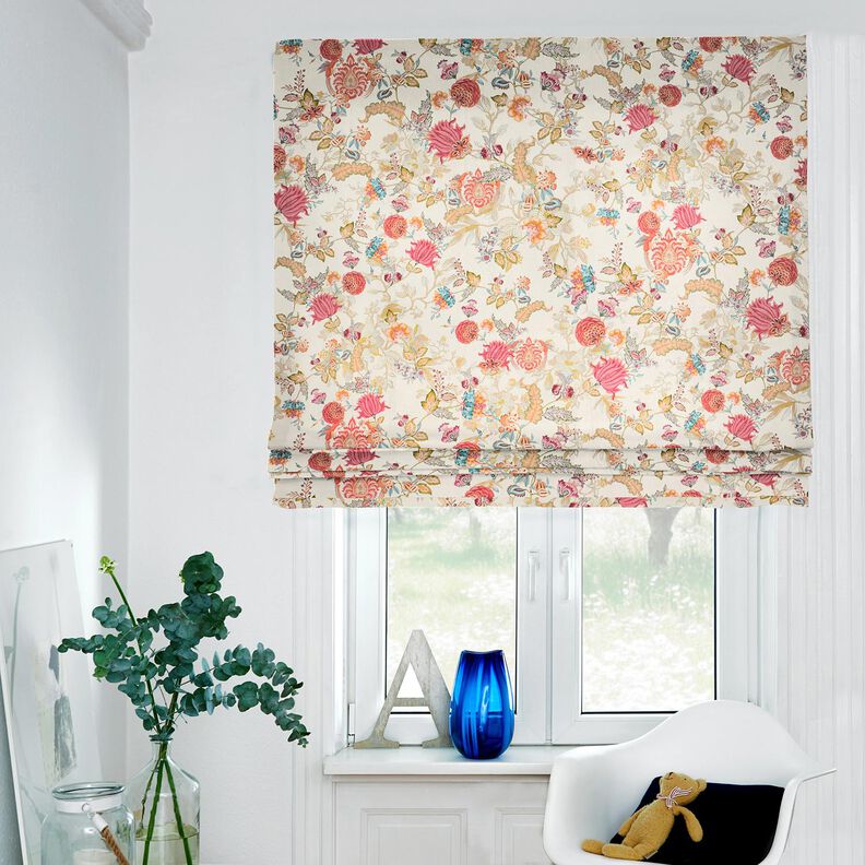 tessuto arredo tessuti canvas Dalie astratte – crema/malva,  image number 7