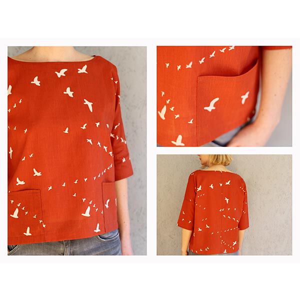 FRAU AIKO - blusa corta con tasche, Studio Schnittreif | XXS - L, image number 2