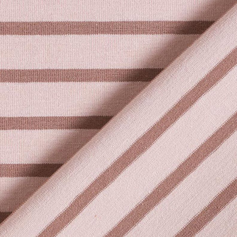 Jersey in cotone a righe strette e larghe – rosa antico chiaro/rosa antico scuro,  image number 4
